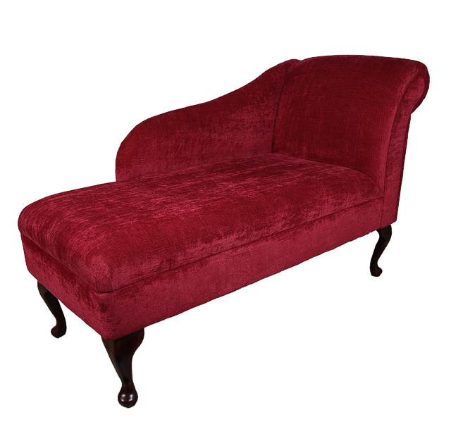 52" Chaise Longue in a Red Velvet Velluto Fabric eBay