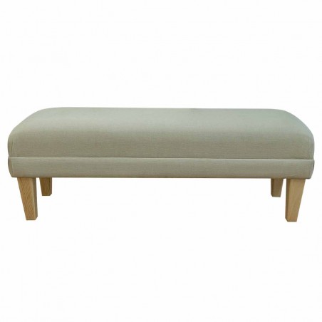 Bench Footstool in a Natural Linen Fabric