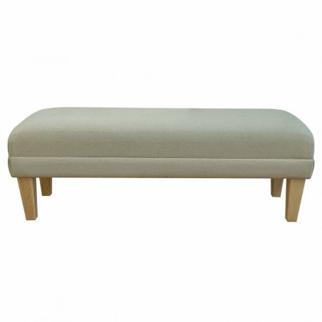 linen footstool natural fabric