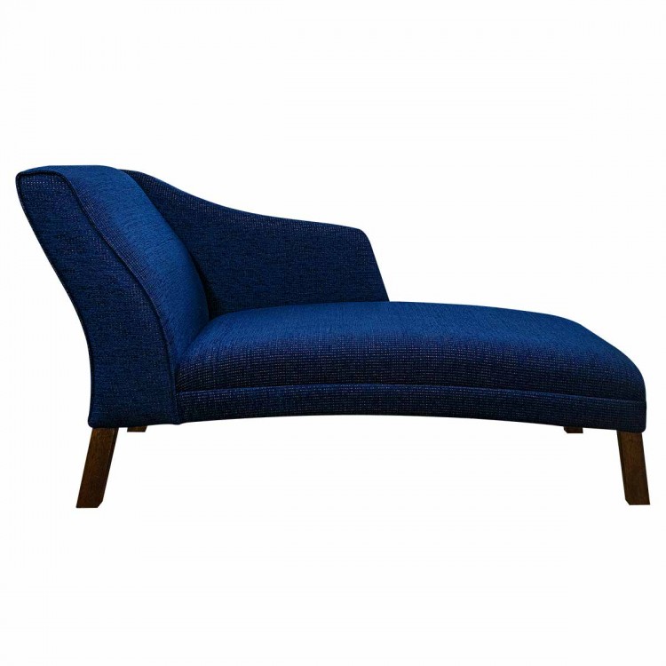 Curved Chaise Longue in Camden Cord Navy Fabric SR15528 Beaumont