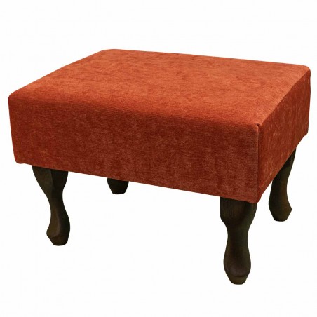 Small Footstool in a Pimlico Crush Copper Fabric