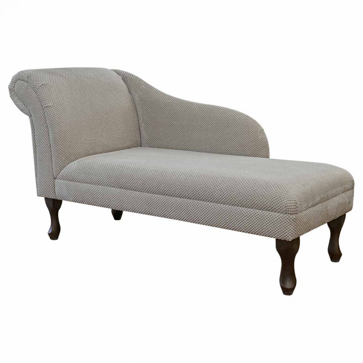 Right Facing With Queen Anne Legs Beaumont Fabrics 52 Large Classic Chaise Longue Silver Danza Fabric Sofa Day Bed 