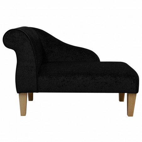 41" Mini Chaise Longue in a Pimlico Crush Noir Fabric