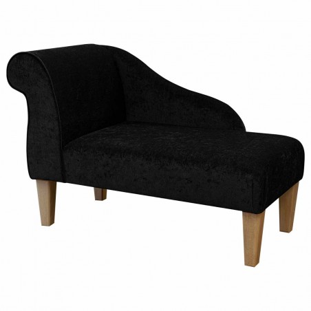 41" Mini Chaise Longue in a Pimlico Crush Noir Fabric