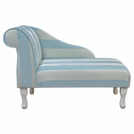 41" Mini Chaise Longue in a Woburn Blue Stripe Fabric