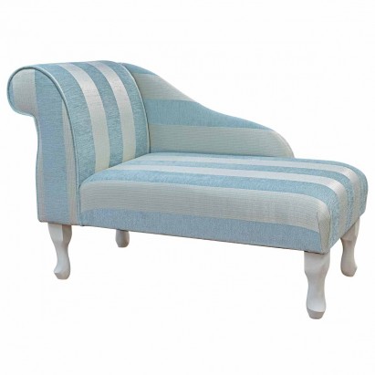 41" Mini Chaise Longue in a Woburn Blue Stripe Fabric