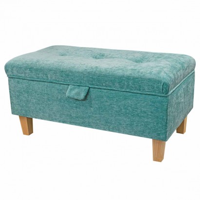 Buttoned Storage Footstool, Ottoman, Pouffe in a...