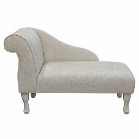 41" Mini Chaise Longue in a Carlton Ivory Chenille Fabric