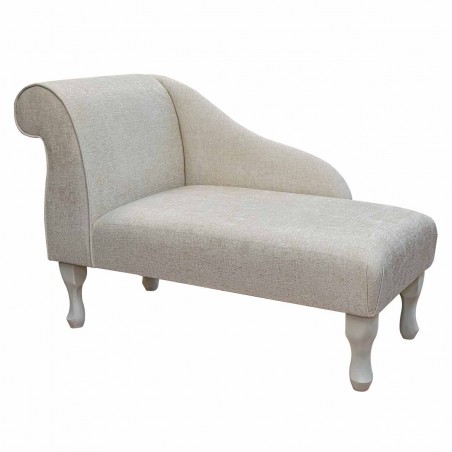 41" Mini Chaise Longue in a Carlton Ivory Chenille Fabric