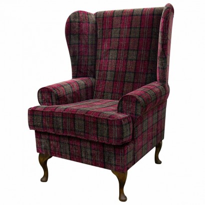 LUXE Large Verona Wingback Chair in a Lana Red...