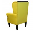 Standard Wingback Fireside Chair in a Lisbon Lemon & Noire Vinyl