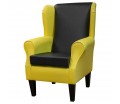 Standard Wingback Fireside Chair in a Lisbon Lemon & Noire Vinyl