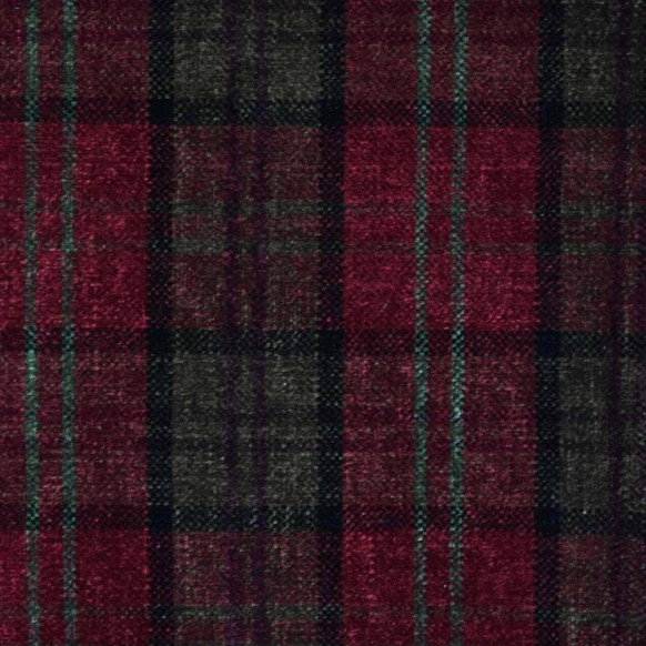 CLEARANCE LUXE Large Wingback Monk Armchair in a Red Lana Tartan Fabric