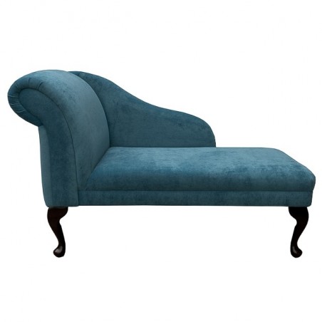 45" Medium Chaise Longue in a Dolce Bermuda Strie Velvet Fabric