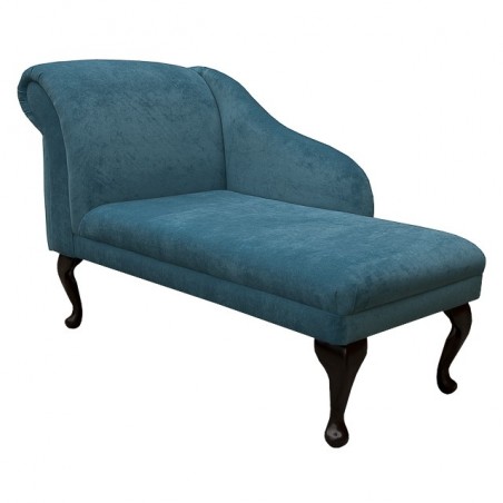 45" Medium Chaise Longue in a Dolce Bermuda Strie Velvet Fabric