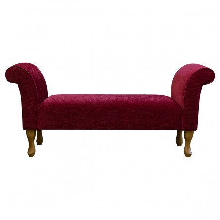 56" Medium Window Seat Settle in a Pimlico Crushed Wine Red Fabric