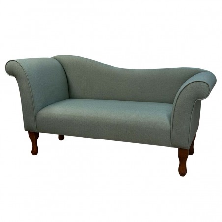 Designer Chaise Sofa in a Dundee Herringbone Sage Fabric