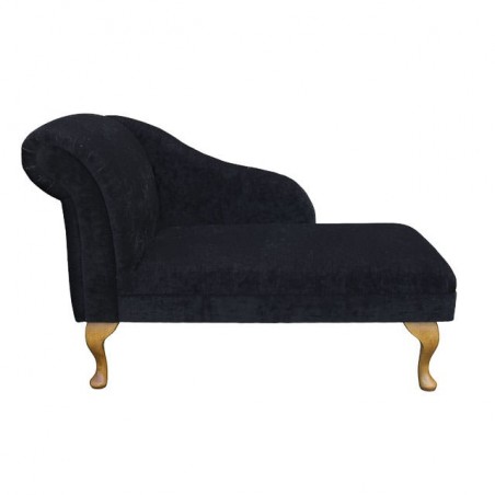 45" Medium Chaise Longue in a Pimlico Crush Noir Fabric