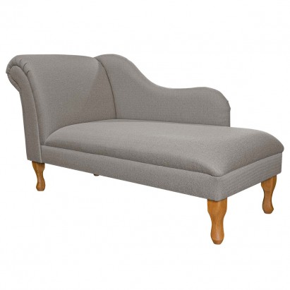 60" Large Chaise Longue in a Dundee Herringbone Dove...