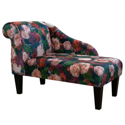 41" Mini Chaise Longue in a Prints Floral Traditional Fabric