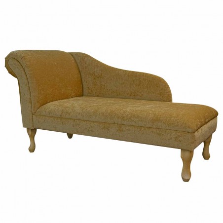 56" Medium Chaise Longue in a Pimlico Crush Corn Fabric