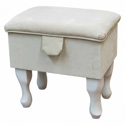 Small Dressing Table Stool in a Dolce Mist Fabric