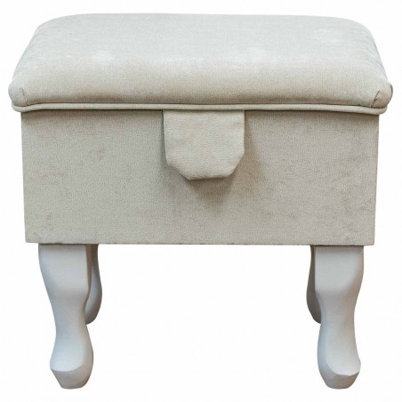 cream dressing table stool with storage