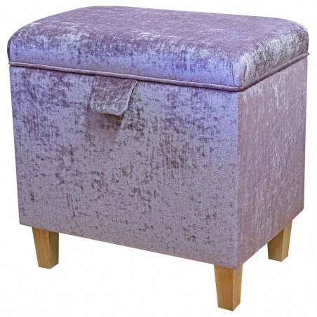 Tall Storage Footstool, Ottoman, Pouffe in a Pastiche Slub Petal Fabric