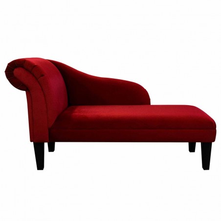 52" Medium Chaise Longue in a Malta Red Deluxe Velvet Fabric