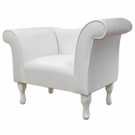 Designer Chaise Chair in a Lisbon Chalk Contract Vinyl