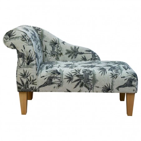 41" Mini Chaise Longue in a Safari Wildlife Fabric