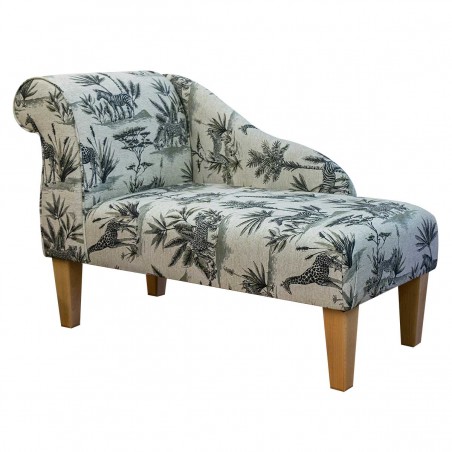 41" Mini Chaise Longue in a Safari Wildlife Fabric