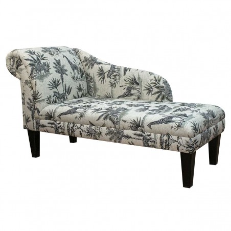 52" Medium Chaise Longue in a Safari Wildlife Fabric