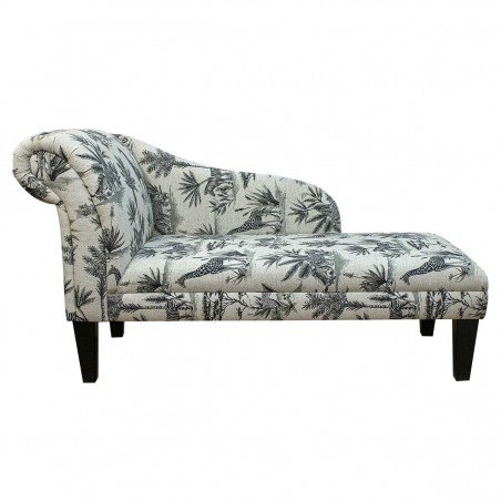 52" Medium Chaise Longue in a Safari Wildlife Fabric