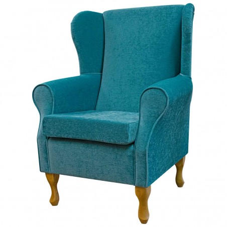 Medium Wingback Fireside Westoe Chair in a Pimlico Blue Azure Fabric