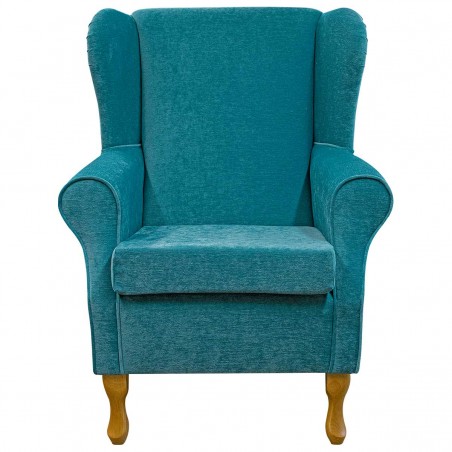 Medium Wingback Fireside Westoe Chair in a Pimlico Blue Azure Fabric