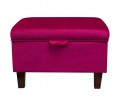 Storage Footstool, Ottoman, Pouffe in a Monaco Boysenberry Supersoft Velvet Fabric