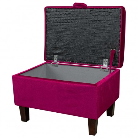 Storage Footstool, Ottoman, Pouffe in a Monaco Boysenberry Supersoft Velvet Fabric