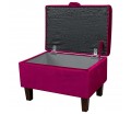 Storage Footstool, Ottoman, Pouffe in a Monaco Boysenberry Supersoft Velvet Fabric