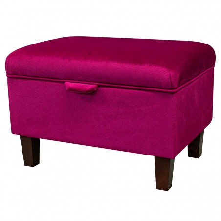 Storage Footstool, Ottoman, Pouffe in a Monaco Boysenberry Supersoft Velvet Fabric