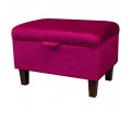 Storage Footstool, Ottoman, Pouffe in a Monaco Boysenberry Supersoft Velvet Fabric