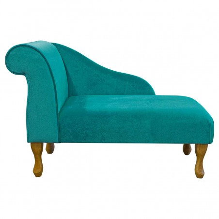 41" Mini Chaise Longue in a Malta Lagoon Deluxe Velvet Fabric