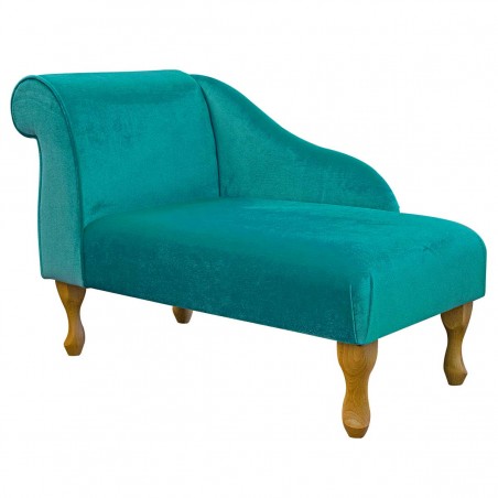 41" Mini Chaise Longue in a Malta Lagoon Deluxe Velvet Fabric