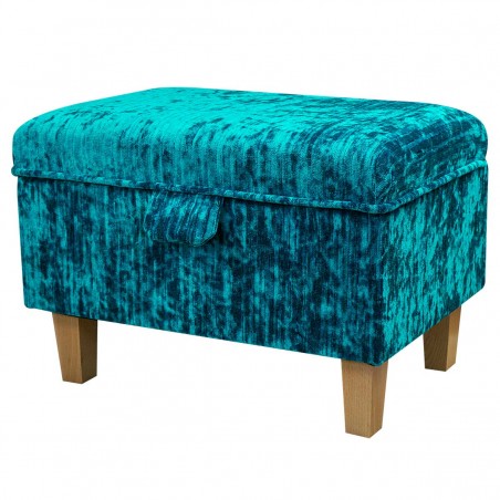 Storage Footstool, Ottoman, Pouffe in a Jazz Teal Fabric