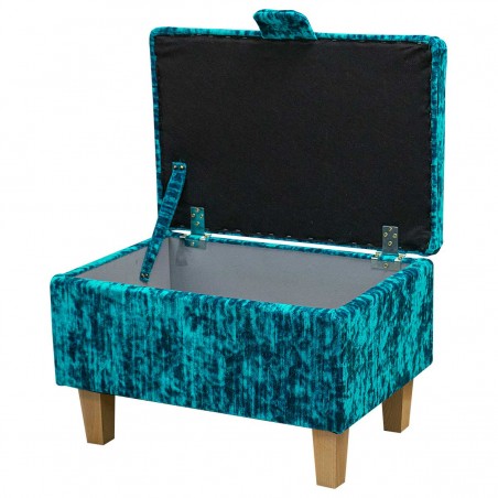 Storage Footstool, Ottoman, Pouffe in a Jazz Teal Fabric