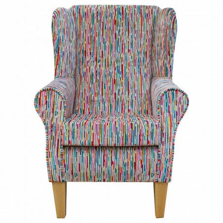 multi coloured wingback chair