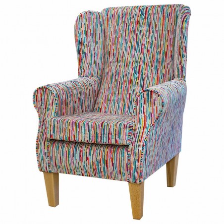 multi coloured arm chair