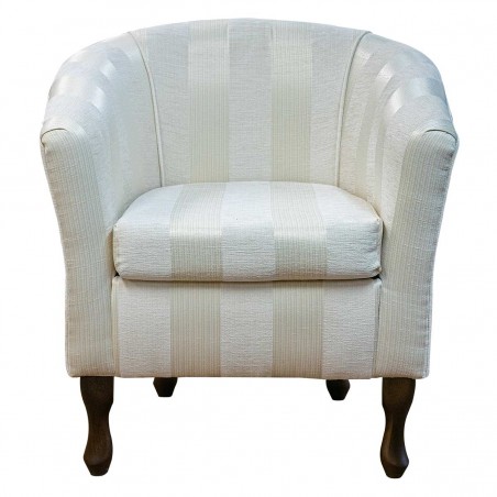 Designer Tub Chair in a Woburn Oyster Stripe Fabric