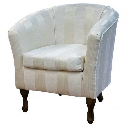 Designer Tub Chair in a Woburn Oyster Stripe Fabric