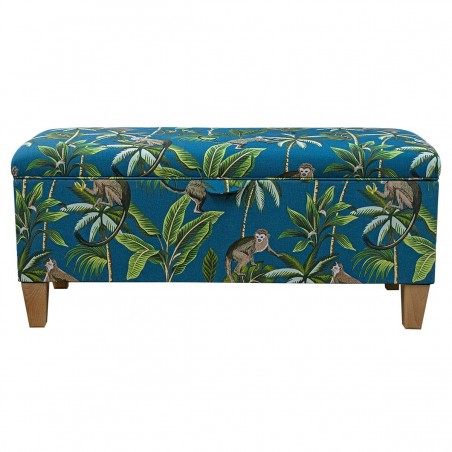 monkey teal storage stool